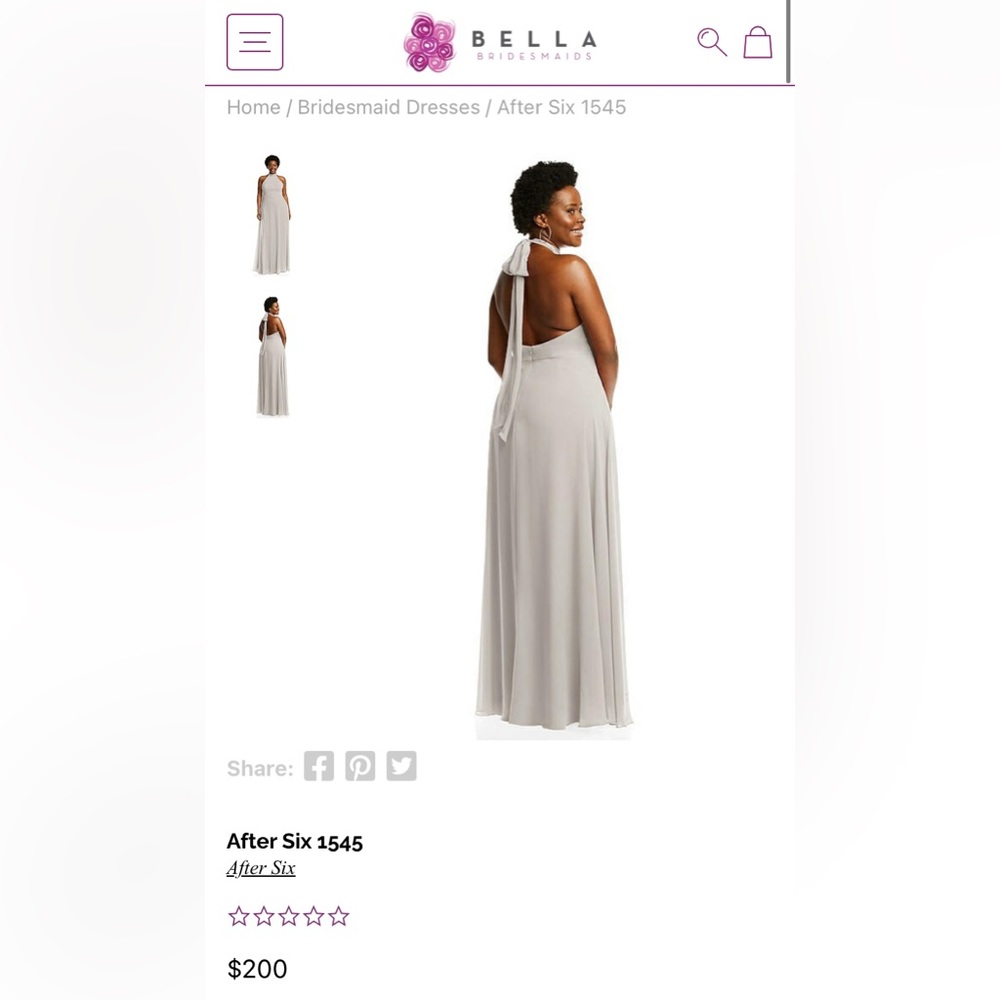 Oyster grey bridesmaid dress (like new)